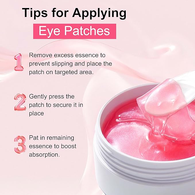 60 PCS Peptides Collagen Hydrogel Eye Patch | Gel Eye Patches for the appearance of Dark Circles, Undereye Bags | Firming, Age-Defying Care with Retinol, Collagen | Korean Skin Care