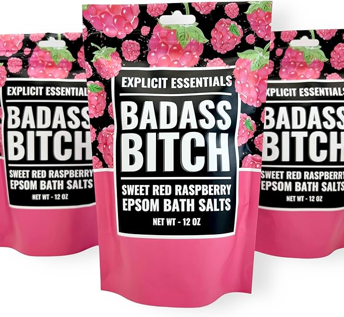 Explicit Essentials Bath Salts for Women, 12oz Raspberry Epsom Salts