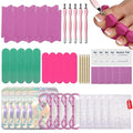 TADOPRO Press On Nail Tool Kit, Disposable Nail Prep Kit for Toenails Salon Home Nail Business Supplies with Toe Separators, Nail File, Handle Grip Nail Brush, Cuticle Trimmer Push(5pcs Set)