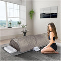 ZONEMEL Personal Infrared Sauna Dome for Home Spa, 360 Degree Coverage Lying Down Hot Carbon Sauna, Portable Full Body Sauna with Pillows and Mat, Dry Heat
