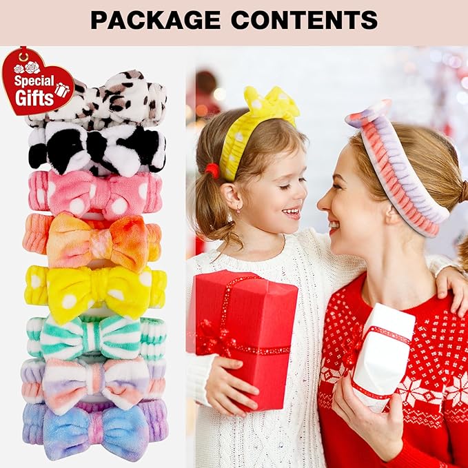 YOOVR 8pcs Spa Headband, Mothers Day Gifts Bulk, Stocking Stuffers for Teen Girls Women, Skincare Makeup Face Wash Headband, Hair Accessories for Girls, Party Favors for Adult, Easter Baskets Stuffers