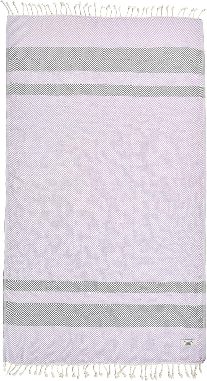 Personalized Embroidered Beach Towel | Throw Blanket, Easy Carry, Sand Free, Highly Absorbent, Quick Dry, Turkish Towels for Camping Bath Sauna Beach Gym Pool Yoga SPA by Lahammam, Newdiz, Lilac