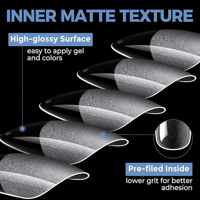 UNA GELLA Medium Stiletto Gel Nail Tips Full Cover 216Pcs Almond Shape Nails Tips Stiletto Pre etched Soft Gel Nails Clear Fake False Nail Tip For Home Art Salon 12 Sizes