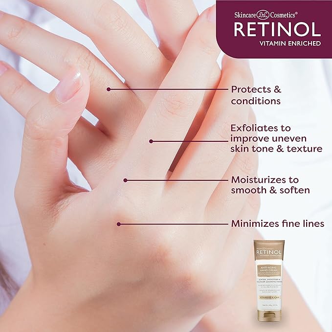 Retinol LIVAURA Hand Cream for Dry Cracked Hands – Intensive Deep Moisturizing Hand Lotion, Deep Hydration & Repair, Fast Absorbing Non-Greasy, Restores Skin Barrier, Soft Smooth Healthy Hands