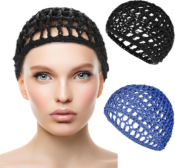 WLLHYF Wig Cap Thick Long Hair Caps Adjustable Net Mesh Braided Weaving Making Crochet Sew Weave Fishnet Grip Headband