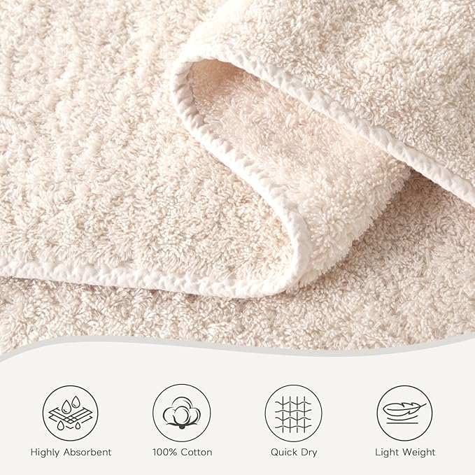 REDKISS Towels 2 Pack Luxury Extra Large Bath Towels Set 30 x 58 Inches – 100% Cotton, Ultra Soft Highly Absorbent & Quick Dry Towels for Bathroom, Gym, Hotel, Spa, Sand Beige