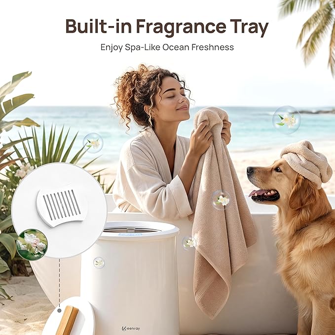 Keenray Upgraded Towel Warmer Bucket, Large Towel Warmer with 3 Heating Modes, Heat Time 30/45/60/90 Min Adjustable and Up to 24 Hour Delay Timer, Towel Heater for Oversize Bathrobes Blankets, CL1Plus