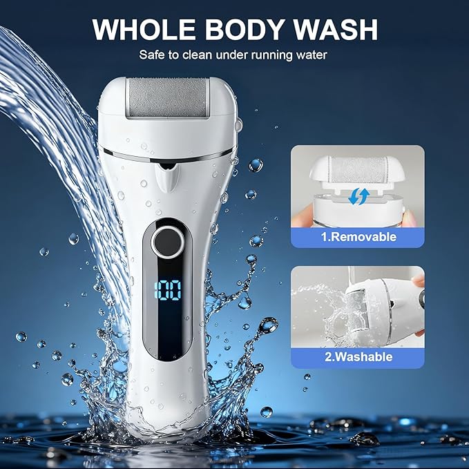 9.0 Upgrade Electric Foot Callus Remover CMTQVFL -【Removes 99.99% of Calluses in 2 Minutes】Professional Foot Callus Remover IPX7 Waterproof Electric Callus Remover for Feet Hard Care Dead Cracked Skin
