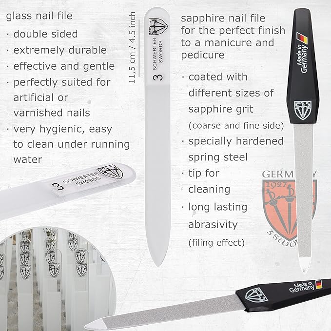 3 Swords Germany – brand quality 8 piece manicure pedicure grooming kit set