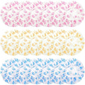 18Pcs Plastic Shower Caps for Women Waterproof Bath Caps Bathing Hair Cap Reusable Shower Caps for Shower,Spa,Salon,Housework,Girls,Home,Travel (Yellow+Red+Blue-Flower)