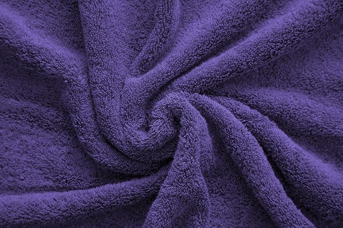 American Veteran Towel, Hand Towels for Bathroom Set of 4, 100% Cotton Turkish Hand Towel Sets, Soft Hand Face Towels, Purple Hand Towels