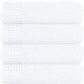 GLAMBURG Ultra Soft 4 Pack Oversized Bath Towel Set 27x54 inches, 100% Cotton Bath Towels, Highly Absorbant Compact Quickdry & Lightweight Towel, Ideal for Gym Travel Camp Pool - White