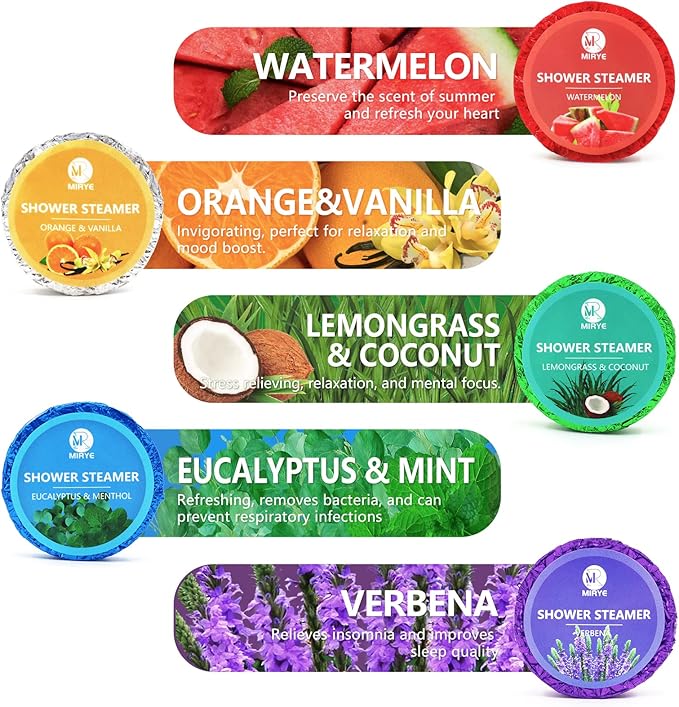 Shower Steamers Aromatherapy 20-Pack, Shower Bombs with Natural Essential Oils – Stress Relief Self Care, Birthday Gifts for Women & Men, Mother's Day Spa Gifts for Mom Wife Friends Teen Girls