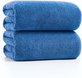 sakano 2-Piece Bath Towel Set - Ultra Soft Highly Absorbent No Fuzz Quick-Dry Microfiber Bath Sheets for Gym, Spa, and Salon -Blue, 28 x 55 inches