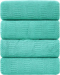 Ycosy 4 Pack Extra Large Microfiber Bath Towels Set,35x70 inches,600GSM,Less Lint Highly Absorbent Super Soft & Quick Dry,Oversized Bath Towels,Perfect for Bathroom Gym Pool,Teal Blue