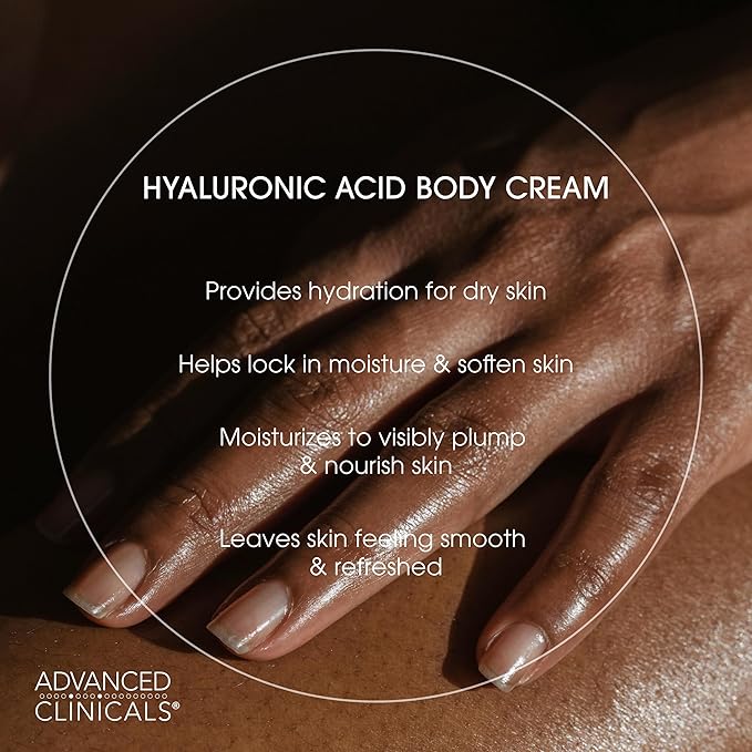 Advanced Clinicals Retinol Body Cream + Hyaluronic Acid Moisturizer 2pc Skincare Set | Face Cream & Body Lotion For Women & Men Helps Improve Appearance Of Crepey Skin, Dry Skin, & Wrinkles, 2pc