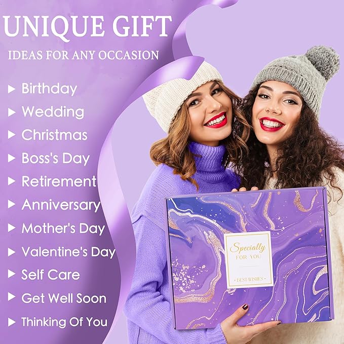 Aeenr Birthday Gifts for Women Self Care Gifts Get Well Soon Gifts, Mothers Day Spa Gift Baskets w/Flannel Blanket 40 OZ Tumbler Care Package for Mom Girlfriend Wife Sister Best Friend Her Daughter