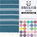 HAVLULAND Turkish Beach Towels, Oversized 40"x72" Turkish Bath Towel, Highly Absorbent Quick Dry Sand Free Beach Towels for Beach Pool Spa Gym Yoga Travel Camping Picnic Blanket - Teal