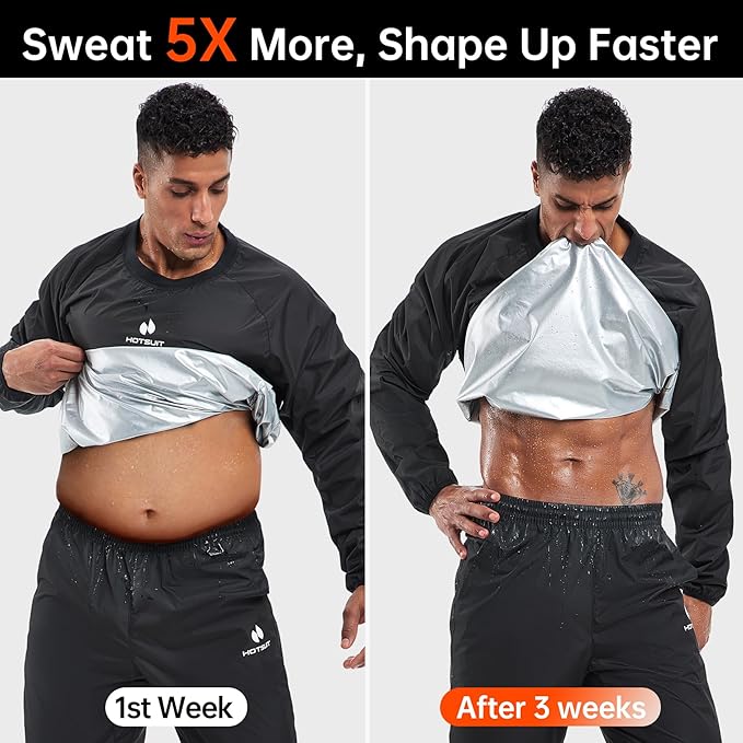 HOTSUIT Men Sauna Suit Sweat Suits Durable Gym Exercise Workout Jacket