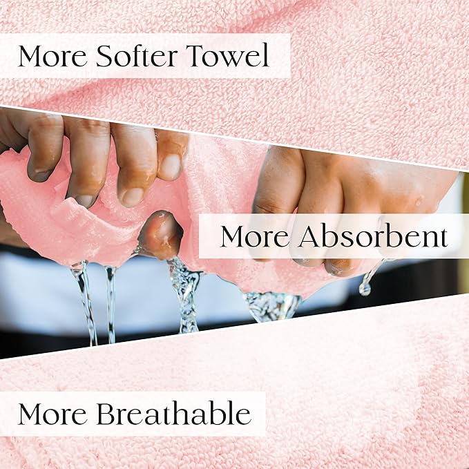 Cotton Hair Towel Wrap for Women/Kids | Quick Dry, Soft & Absorbent 420-GSM Hair Wrap Towels with Double Button | Anti Frizz, Non Microfiber Hair Turbans for Curly, Long & Thick Hair (Blue+Pink+Aqua)