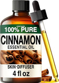 100% Pure Cinnamon Oil - 4 Fl Oz Cinnamon Essential Oil for Hair, Skin, Diffuser, Aromatherapy & DIY Soap Making Scent
