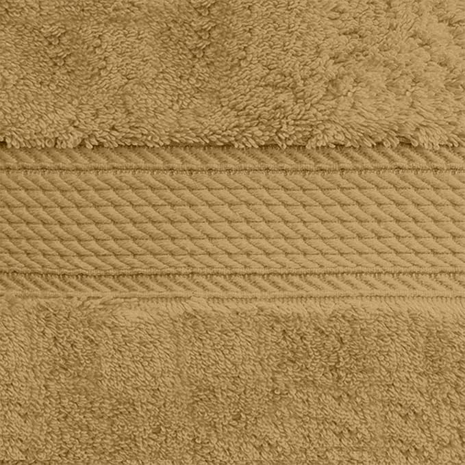 Superior Egyptian Cotton Pile Face Towel/Washcloth Set of 6, Ultra Soft Luxury Towels, Thick Plush Essentials, Absorbent Heavyweight, Guest Bath, Hotel, Spa, Home Bathroom, Shower Basics, Toast