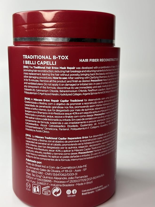 I Belli Capelli Ravenna Hair Treatment Kit- 1kg/35.2 oz B-tox Hair Mask + 300ml/10.1 fl.oz Anti-Residue Shampoo- Repair & Clarifying Shampoo for Longer Effect