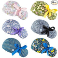 Scrub Caps Women Bouffant Scrub Hats Caps Nurses, Adjustable Working Cap Ponytail Pouch Tie Back Hats