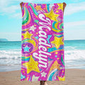JML Custom Beach Towel with Name, Personalized Microfiber Beach Towel with Name, Large, Soft, Quick Dry & Absorbent for Swim, Pool,Adult,Summer Holiday,Vacation,Travel,Gift for Anniversary, Birthday