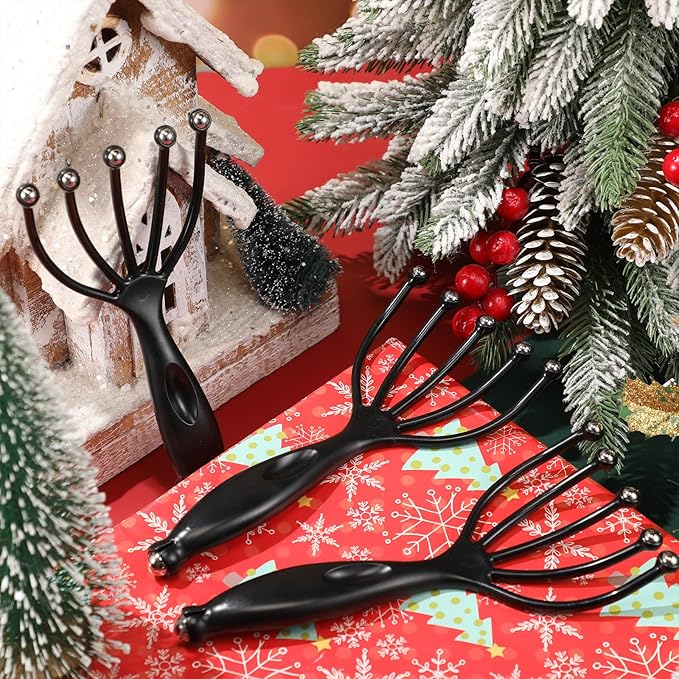 TrelaCo 24 Pcs Scalp Massager Portable Handheld Spa Head Massager for Deep Relaxation and Stress Reduction Manual Head Massage Tool for Office Home Christmas Gift (Black)