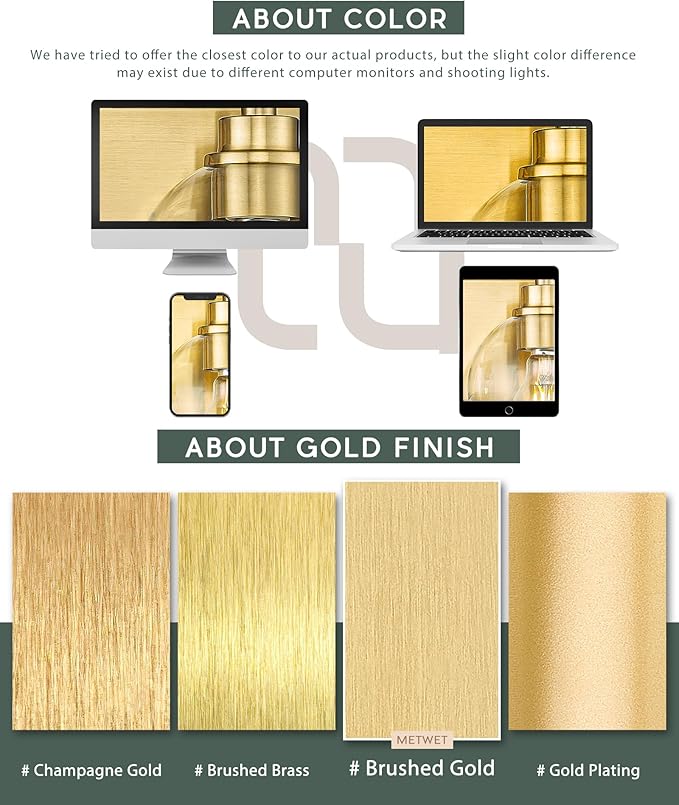 Bathroom Light Fixtures, 42 Inch Brushed Gold Vanity Lights with Flared White Fabric Shade, 6-Light Wall Sconce, Modern Sconces Wall Lighting for Hallway Bedroom, VL837-BG-6