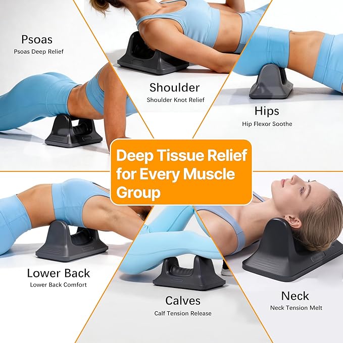 Psoas Muscle Release Tool, Deep Tissue Massage Tool Waist Trigger Point Massager for Back Hip Flexors Neck Calf Glutes Pain Relief Muscle Relaxation Device for Home Gym Office