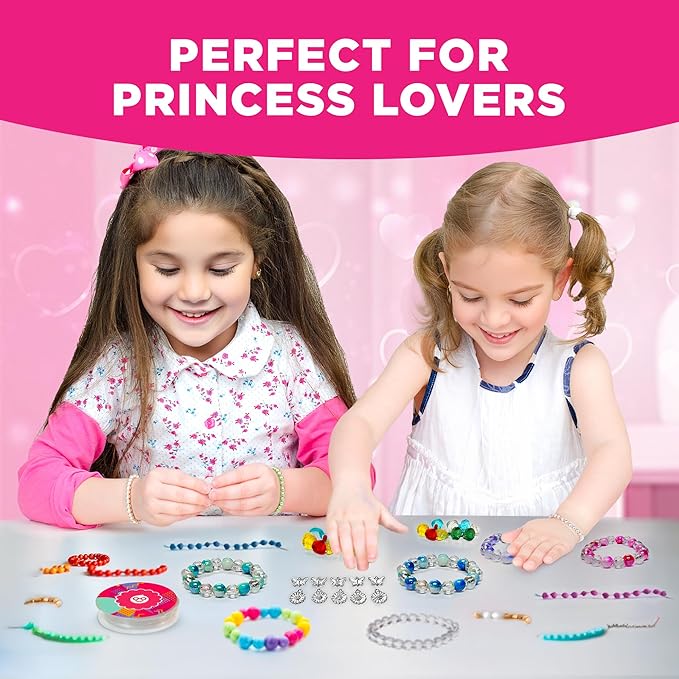 Doctor Jupiter Jewelry Making Kit for Kids Ages 6+ | Arts & Crafts for 6-8-12 Year Olds | Charm Bracelets, Necklace Making Kit, Princess Toys for Girls | Christmas Gift Ideas