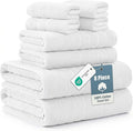 Casa Platino 100% Cotton Luxury Bath Towel Set 8 Pieces - Super Soft, Absorbent & Quick Dry - 2 Bath, 4 Washcloths, 2 Hand Towels for Bathroom - Sustainable Value Pack, Ideal for Spa & Travel - White