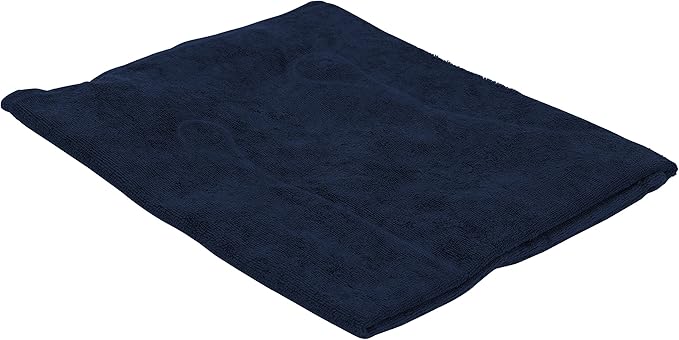 Deluxe Comfort Terry Cloth - Easily Inflatable with Secure Suction Cups - Hot Tub and Jacuzzi-Safe - Spa Quality - Bath Pillow 31012N Navy Blue