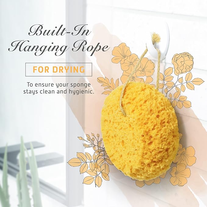 Spongentle Loofah Sponge for Shower and Bathing, Bath Sponge with Dual Texture, Shower Pouf for Gentle and Deep Exfoliation, Large Size Body Scrubber for Men & Women, PU Foam, 37% More Lather, 3 Pack