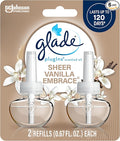 Glade PlugIns Refills Air Freshener, Scented and Essential Oils for Home and Bathroom, Sheer Vanilla Embrace, 1.34 Oz, 2 Count (Pack of 6)