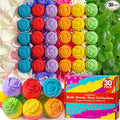 30 Rose-Shaped Bath Bombs – Handmade with Natural Ingredients, 6 Calming Scents, Relaxing Spa Gifts for Women, Men, Teens & Kids – Self Care Gifts for Summer & Birthdays
