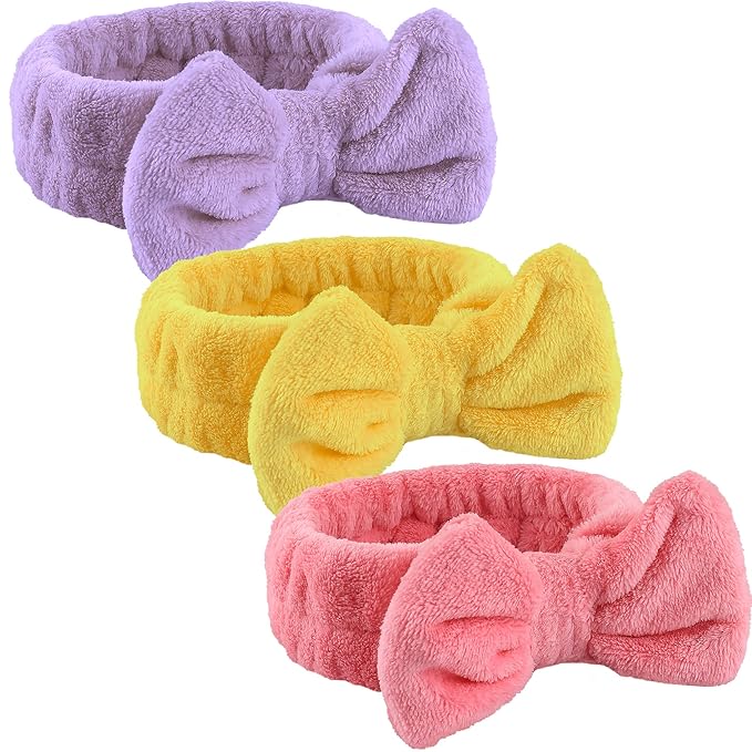 WSYUB Spa Headband, Makeup Headband for Washing Face, Bow Headbands for Women, Skincare Headbands,Easter Basket Stuffers