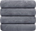 JML Bath Towels 4 Pack, Oversized Microfiber Bath Towels for Adult Men Women, 30" x 60", Large, Soft and Super Absorption Multipurpose for Bath, Beach, Pool, Sport - Grey Floral Pattern