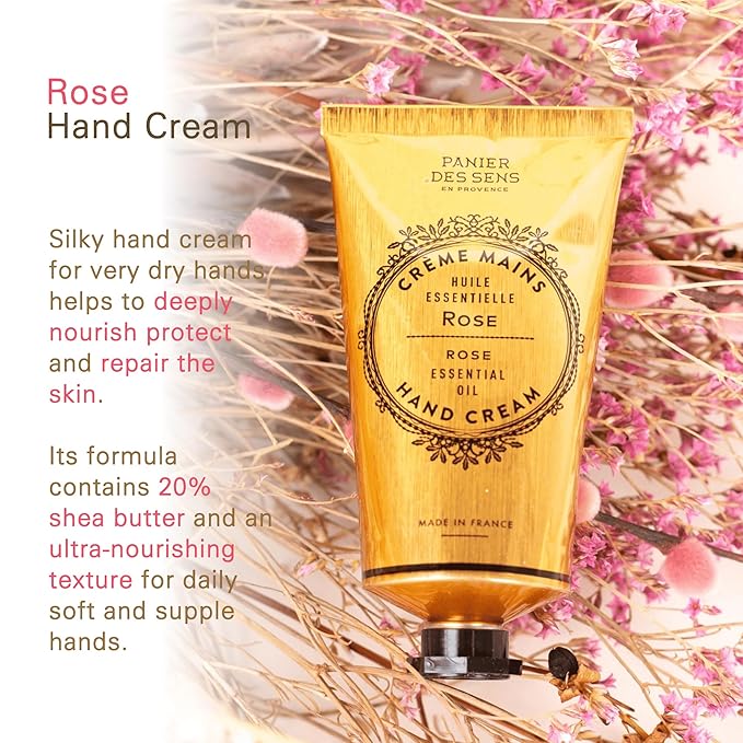 Panier des Sens – Rose Hand Cream – Moisturizing Hand Lotion for Dry Skin – Premium French Hand Cream, Softening Care for Women, 97% Natural Ingredients, 2.5 Fl Oz