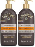 Gold Bond Men's Essentials Everyday Moisture Daily Body & Hand Lotion For Men, 14.5 oz., With Vitamin C, (Pack of 2)