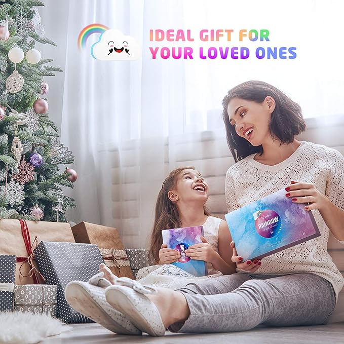 Rainbow Bath Bombs for Kids, 4 XL Kid Bath Bombs with Surprise Colors Inside, Organic Bathbombs for Women, Stocking Stuffers for Kids Christmas Gifts for Girls Boys