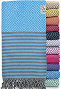 RAY SILVER Turkish Beach Towel – 100% Turkish Cotton 40"x71" Quick Dry Oversized Beach Towel Sand Free Lightweight Turkish Towel for Travel Camping Bath Sauna Beach Pool Gym Yoga