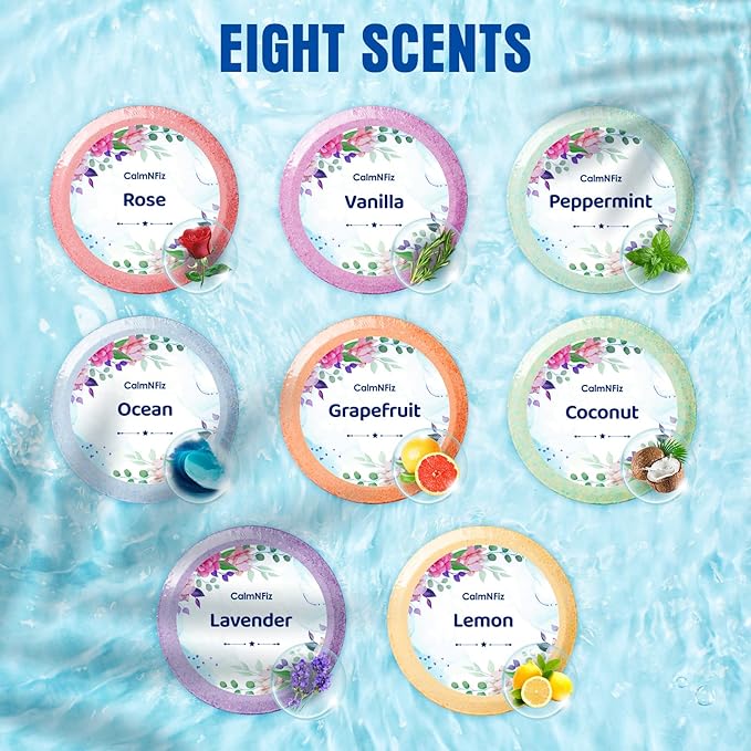 CalmNFiz Shower Steamers Aromatherapy 8 Pack – Gifts for Women, Shower Bombs with Essential Oils, Self Care Relaxation, Easter Basket Stuffers, Birthday Gifts for Mom Wife