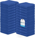 Avalon Towels Cotton Washcloths 24-Pack – 12 x 12 Inch Blue Super Soft & Absorbent Ring-Spun Cotton Wash Cloths for Face, Bath, Spa, Gym, Hotel & Cleaning