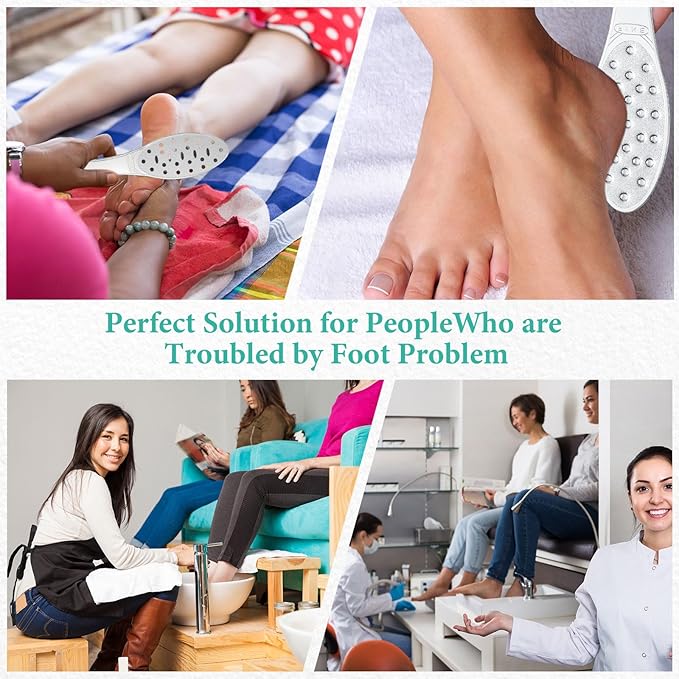 2 Pcs Stainless Steel Foot Scraper Metal Foot File Double Sided File Callus Remover Professional Feet Rasp Scrubber for Wet or Dry Skin Easy to Clean Pedicure Tool Heel (Combination Style)