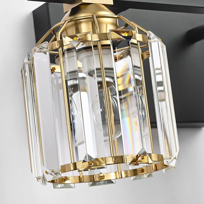 SOLFART Crystal 1 Light Bathroom Vanity Light Over Mirror Wall Sconce Fixture 4.3 Inch 1T