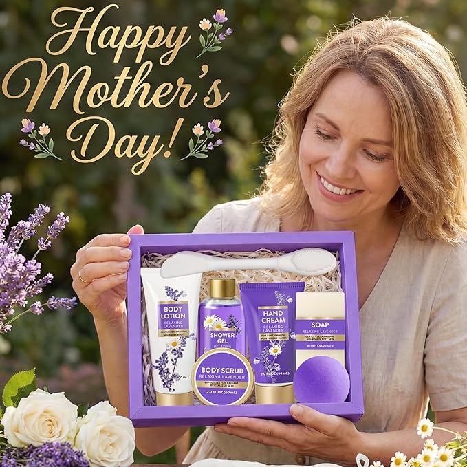 Spa Luxetique Gifts for Women Relaxing Lavender Gift for Womens 8pcs Spa Gift for Women Bath and Body Works Gift Set Birthday Gift for Womens Mom Grandma Mothers Day Gifts