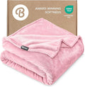 Bare Home Fleece Blanket - Full/Queen - Ultra-Soft Lightweight for Bed, Sofa, and Couch - Luxury Microplush - Cozy Warm Blanket (Full/Queen, Light Pink)